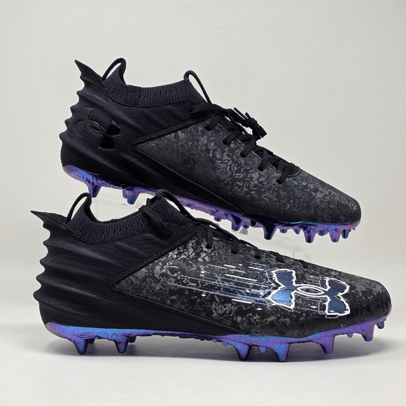 Under Armour Blur Smoke Suede 2.0 MC Football Cleats Mens Size 9 3027978-001 New - Picture 2 of 10